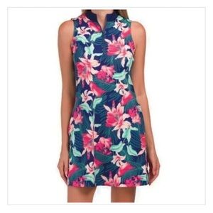 Tommy Bahama Racket And Paddle Quarter Zip Dress W/ Shorts NWT XS Upf 50 Floral